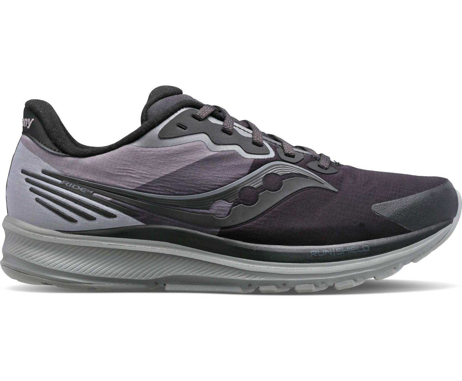 Tenis Para Correr Saucony Ride 14 Runshield Hombre Negros Grises | México 556PJJQ